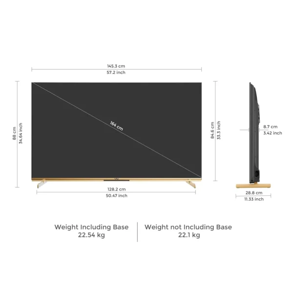 Vu 164cm (65 inches) Masterpiece Frame Series 4K QLED TV 65MASTERPIECE (Armani Gold) - Image 6