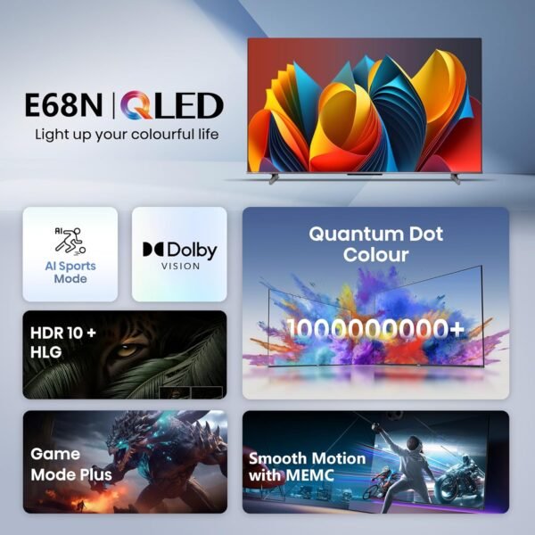 Hisense 139 cm (55 inches)  4K Ultra HD Smart Google QLED TV - Image 2