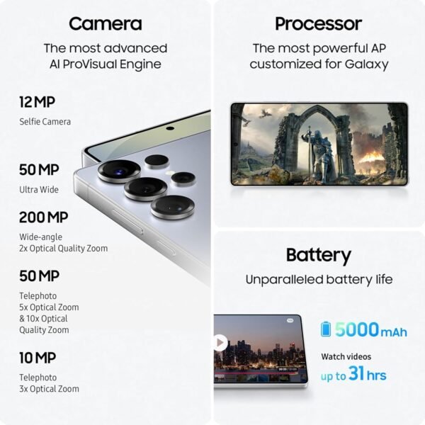 Samsung Galaxy S25 Ultra 5G AI Smartphone (12GB RAM, 256GB Storage), 200MP Camera, S Pen Included, Long Battery Life - Image 6